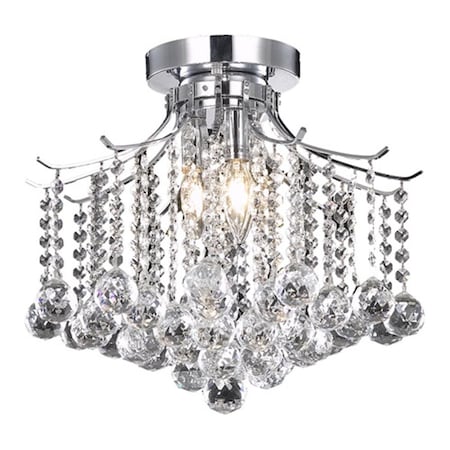 Cling 12 in. Amelia 3 Lights Flush Mount Ceiling Light; Chrome CL2957927